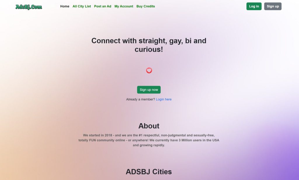 Adsbj.com Website Interface
